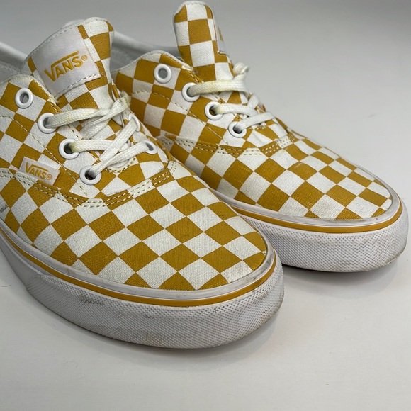Vans Yellow Checkerboard Lace Up Skate Sneakers - Picture 3 of 15